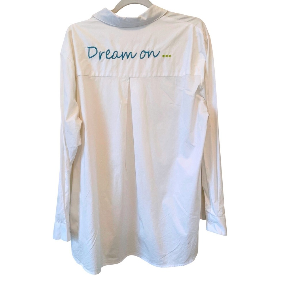 Caryn Lawn Everyday Embroidered Shirt Dream On White One Size Fits Most